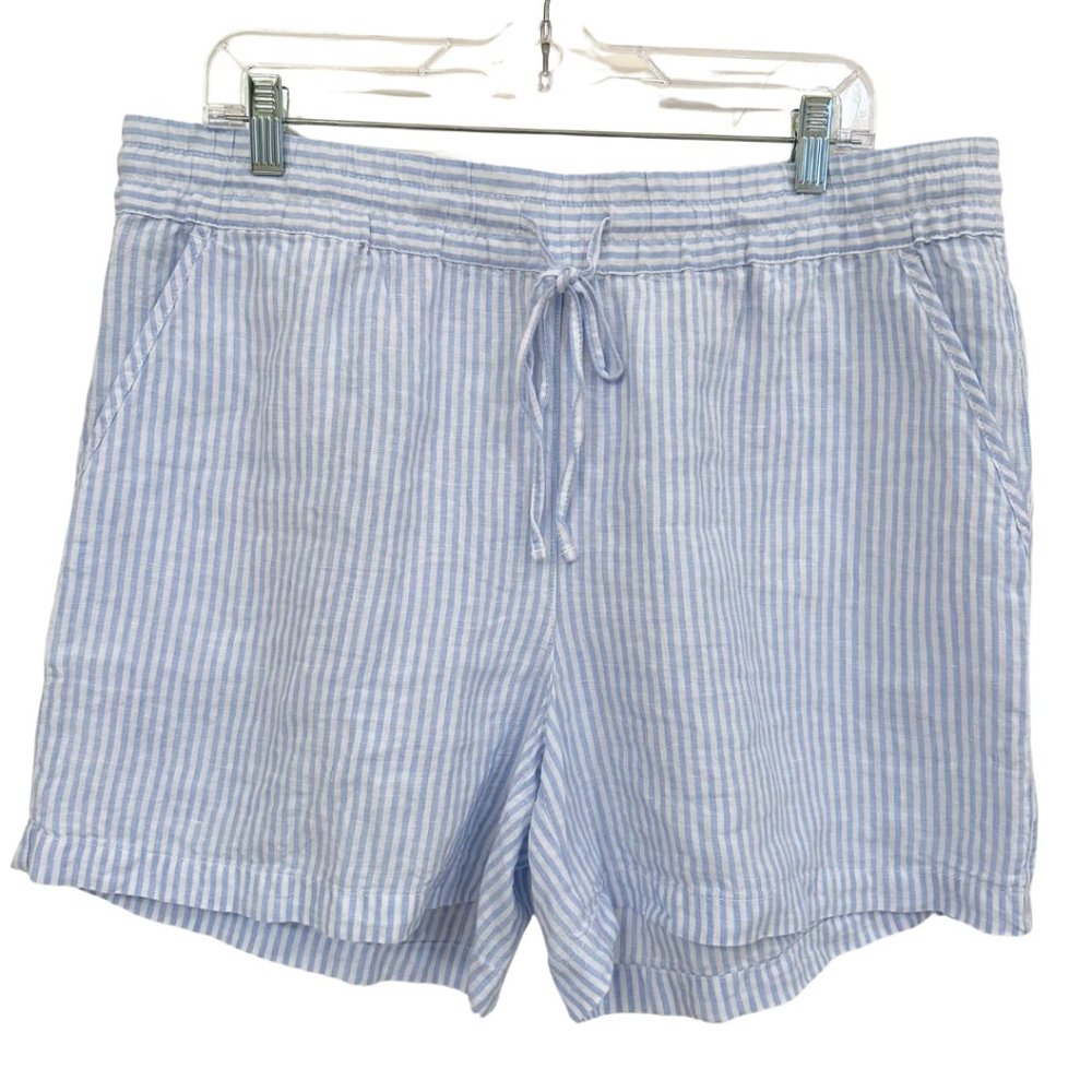 Tommy Bahama Blue and White Stripe Linen Shorts